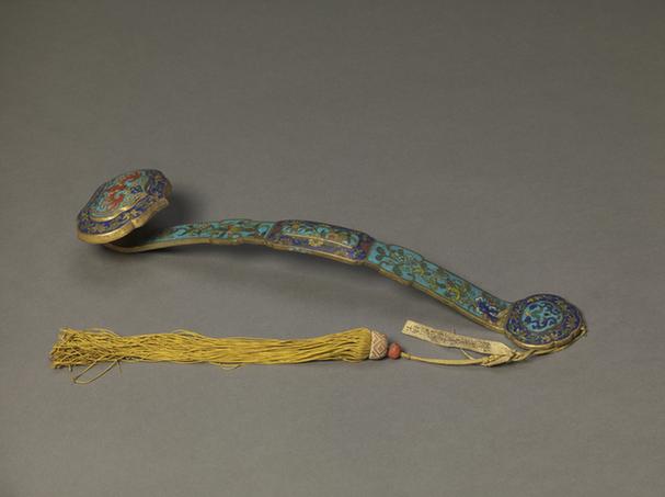 掐丝珐琅万福三多纹如意