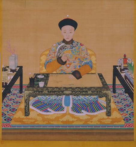 奕詝朝服作画像轴