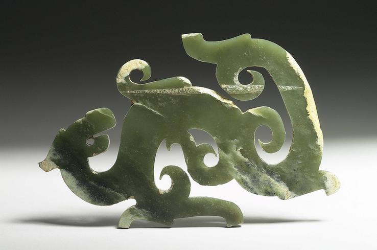 碧玉龙形佩（一对）