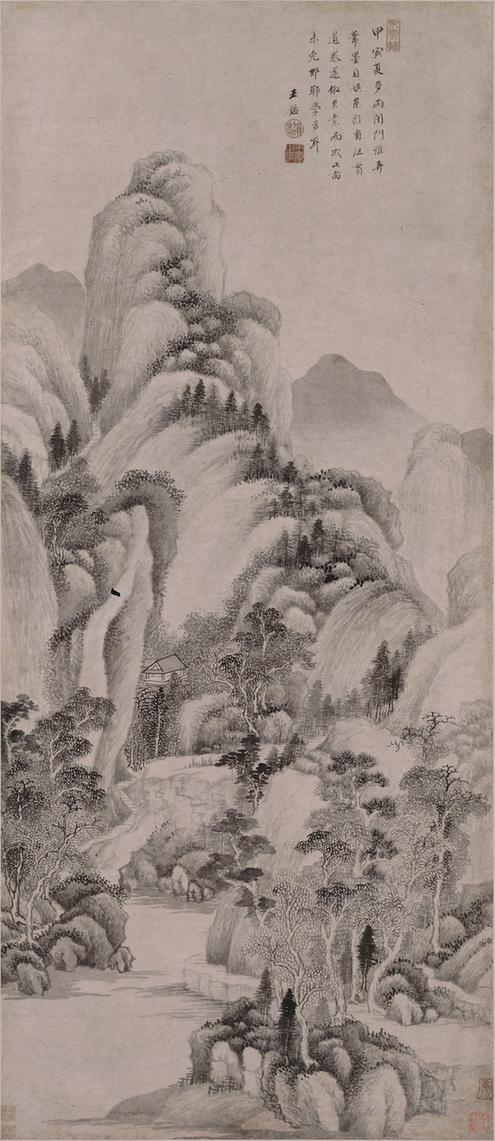 仿江贯道山水轴