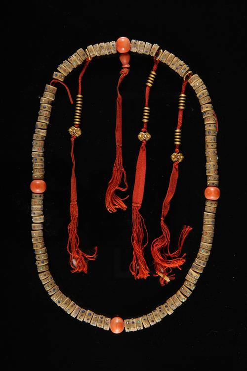 象牙镶珠石念珠