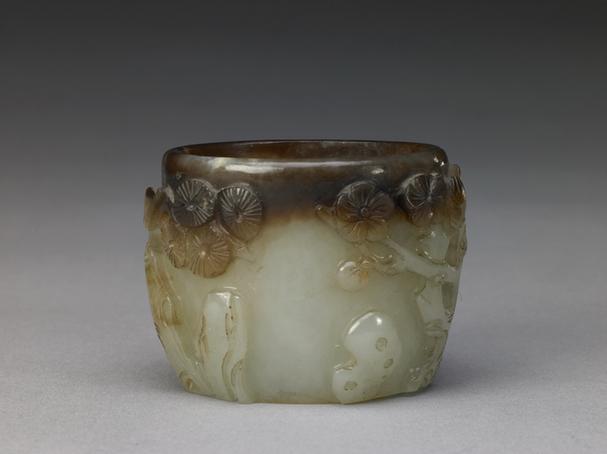 褐斑青玉三友图水丞