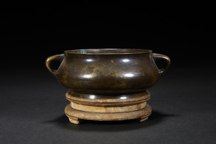刘翼川款铜双耳炉
