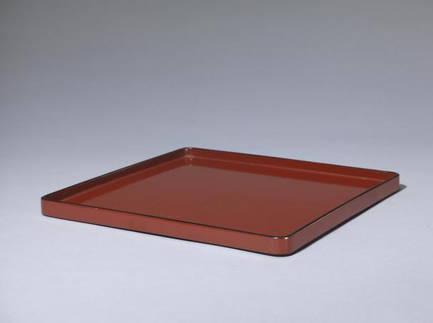 黑漆描金缠枝莲团锦纹成份餐具-酱色方盘