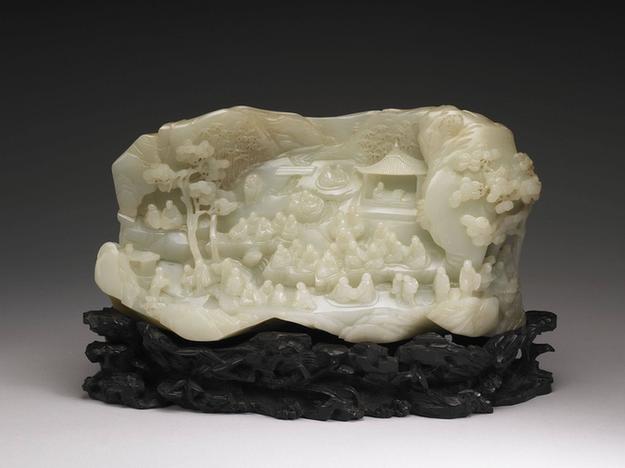 白玉兰亭修楔图山子