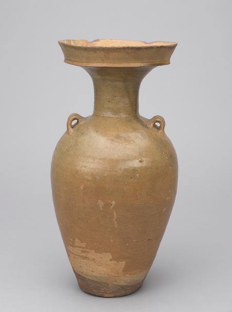 岳州窑青釉四系盘口壶