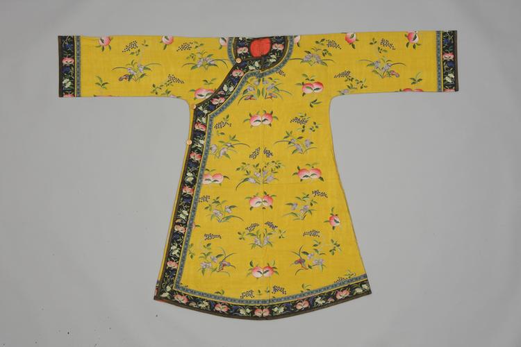 黄色缂丝灵仙祝寿纹棉衬衣