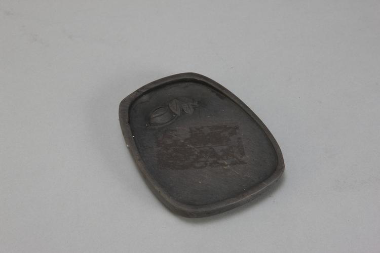 歙石雕瓜椭圆砚