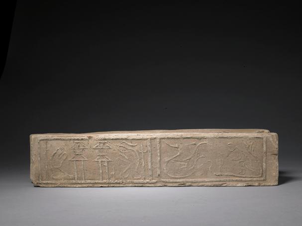 阙门人物长方砖