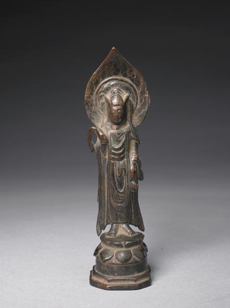 铜鎏金杨柳枝观音菩萨立像