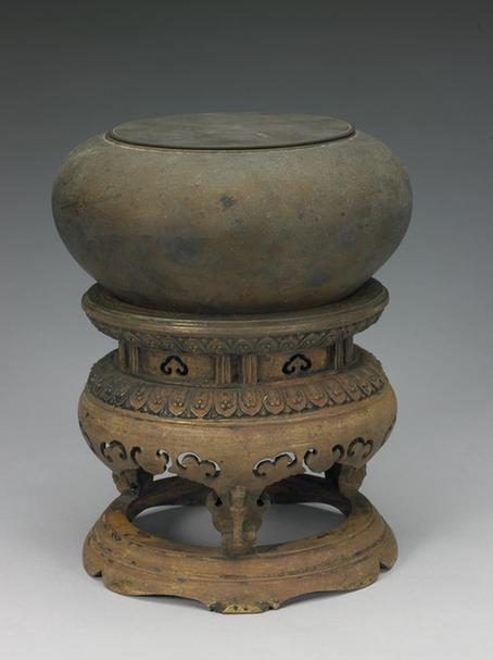 朗吟阁款铜钵形盖炉