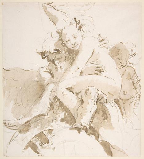 Giovanni Battista Tiepolo--Time Holding a Nude Woman
