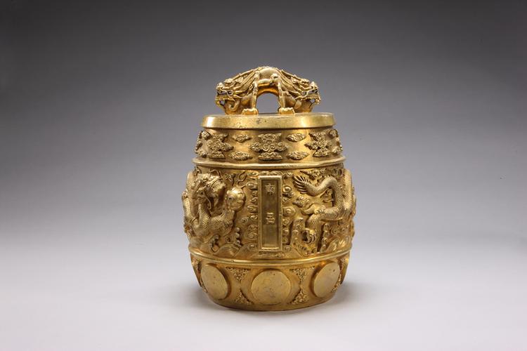 铜镀金双龙纽云龙纹编钟-南吕