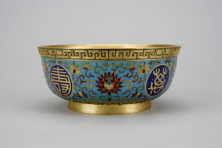 掐丝珐琅万寿无疆碗