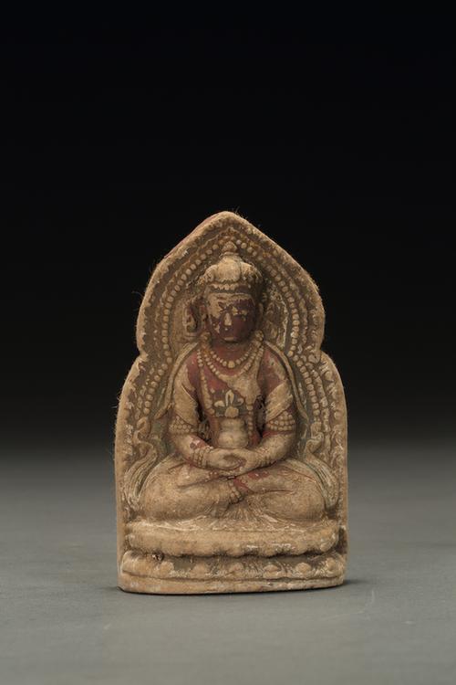 泥擦擦彩绘佛坐像