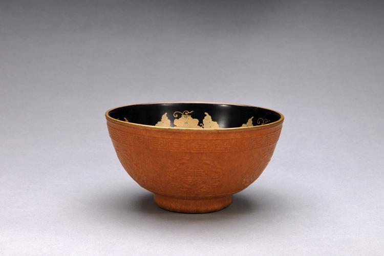 康熙款匏制团花纹碗