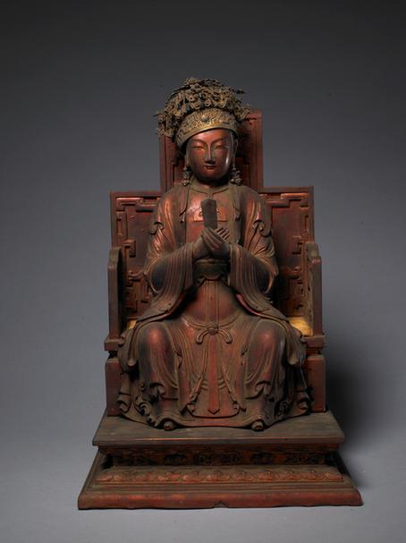 木雕金漆九仙娘娘像