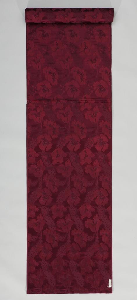 绛紫色大洋花纹泰西缎