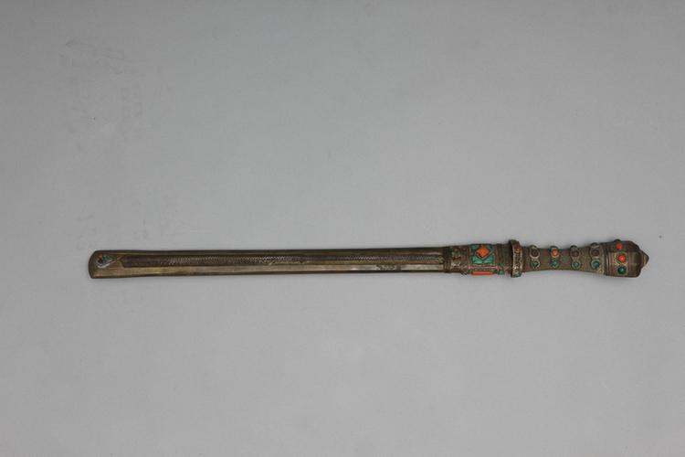 鲨鱼皮柄铜边鞘金川吐司刀