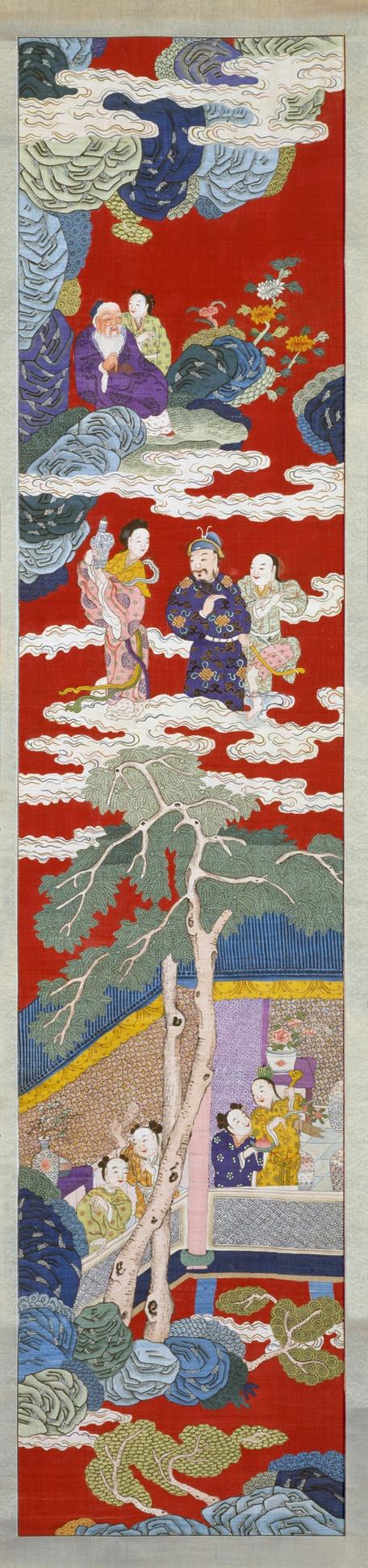 缂丝群仙庆寿图轴