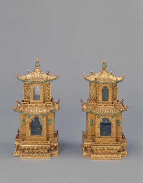 金嵌珠松石亭式龛