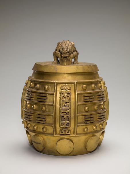 铜镀金双龙纽八卦纹编钟-黄钟