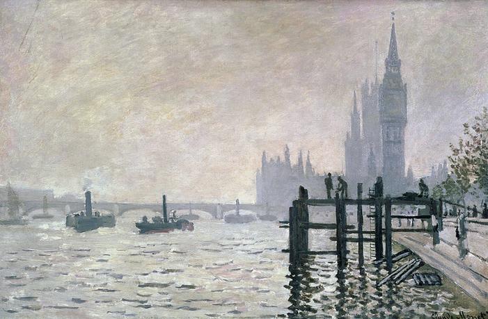 The Thames below Westminster, 1871