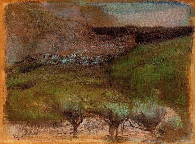 Olive Trees against a Mountainous Background - circa - - Norton Simon Museum (USA)
