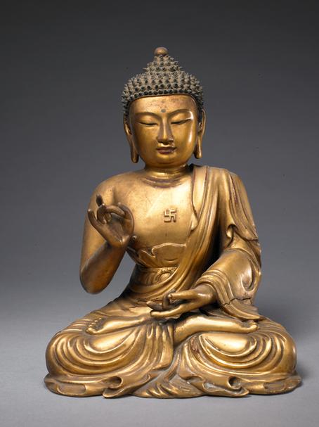 木雕金漆阿弥陀佛坐像