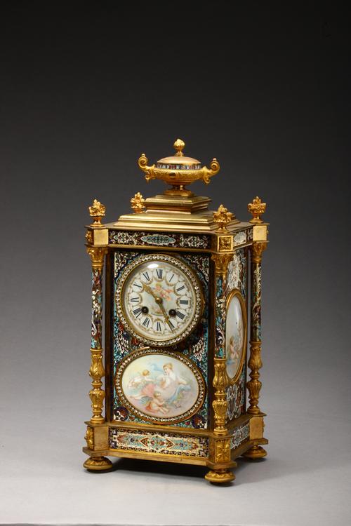 铜镀金珐琅四明钟