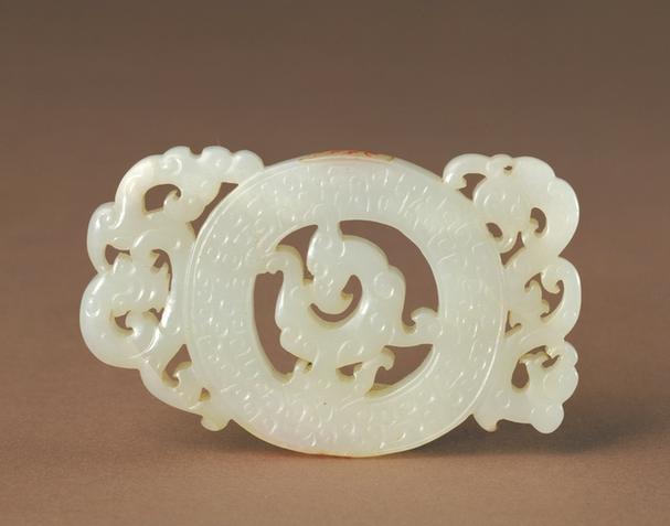 白玉镂雕螭凤纹佩