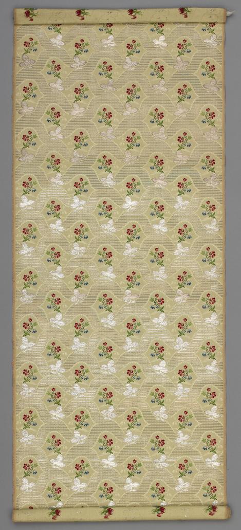 浅黄色地小洋花纹金宝地锦