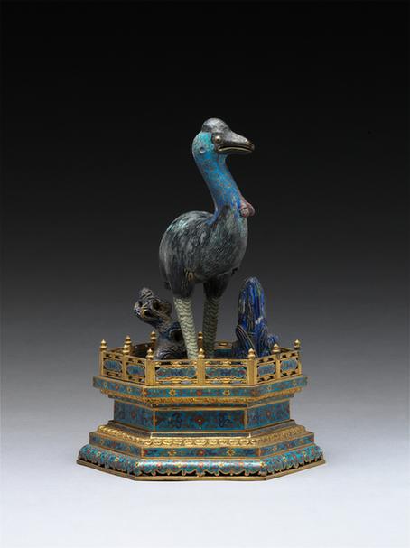 掐丝珐琅带座驼鸟