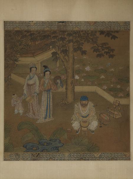 明人磨镜图单页