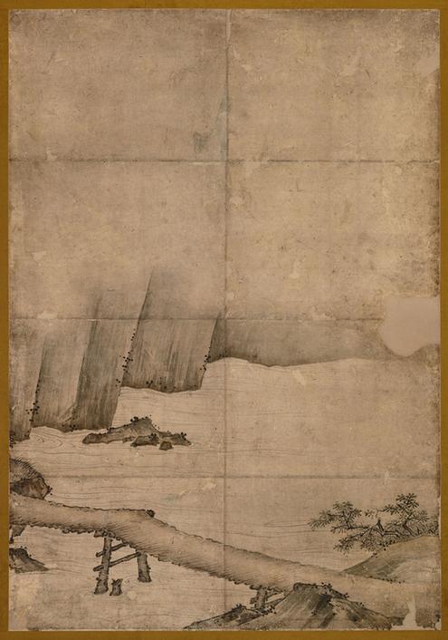 室町时代-朱买臣图-屏风