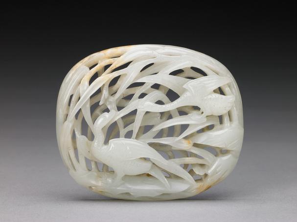 青玉透雕芦雁纹嵌件