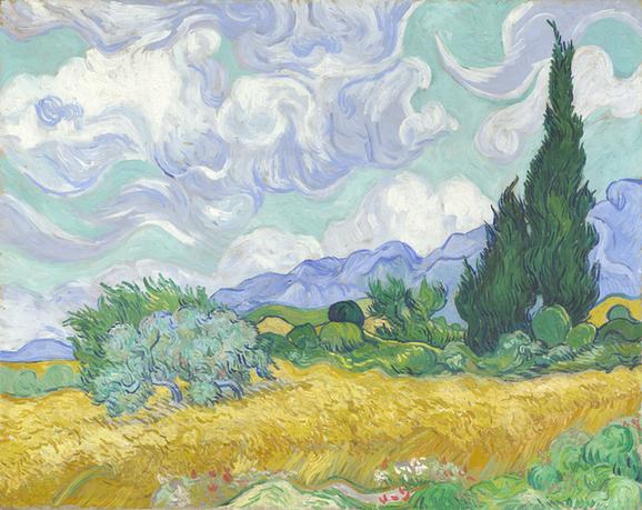A Wheatfield, with Cypresses1889