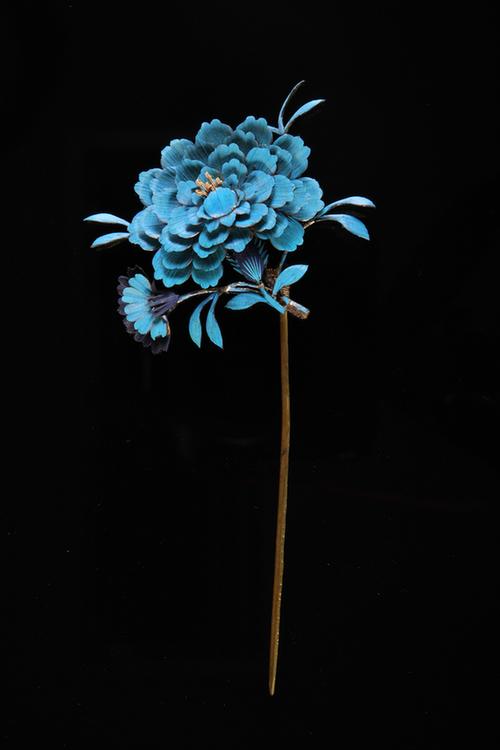 点翠石竹花纹头花