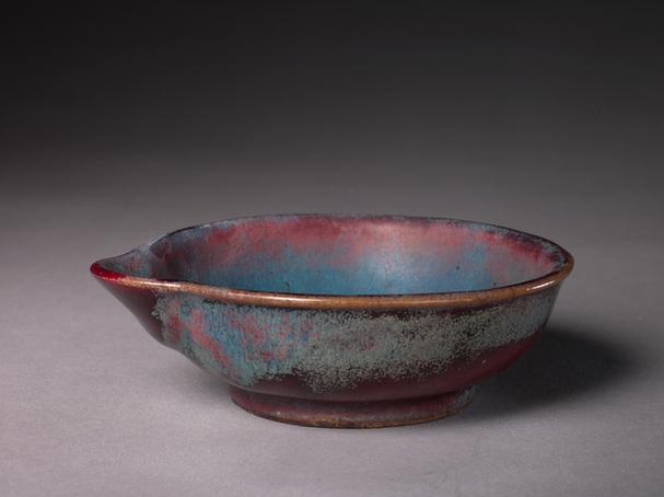 石湾窑蓝釉水注