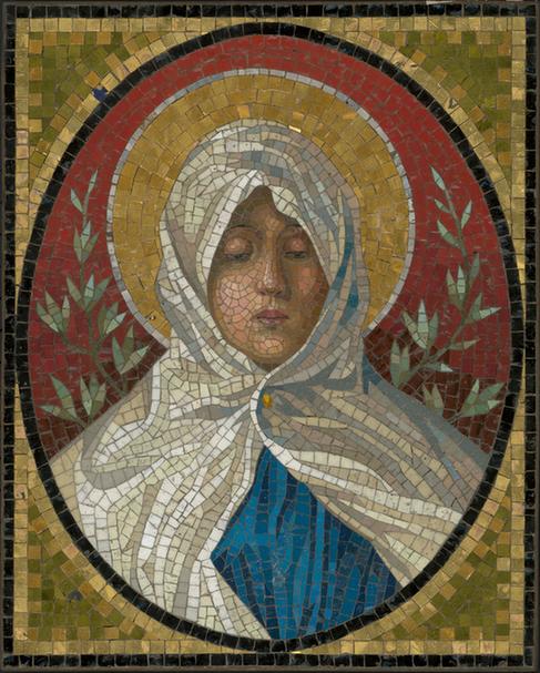 洋灰镶嵌密石圣母像