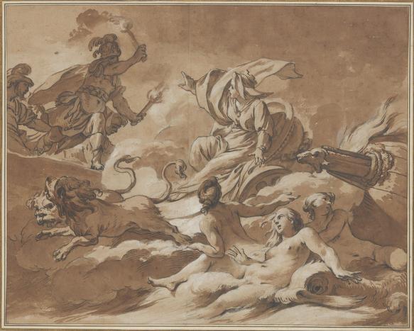 Jean-Baptiste Marie Pierre--Cybele Prevents Turnus from Setting Fire