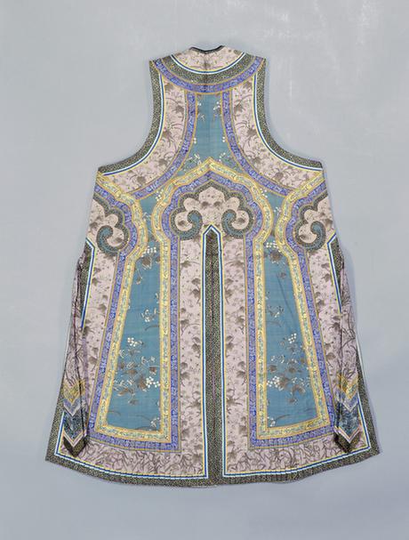 品月色缂丝海棠袷大坎肩