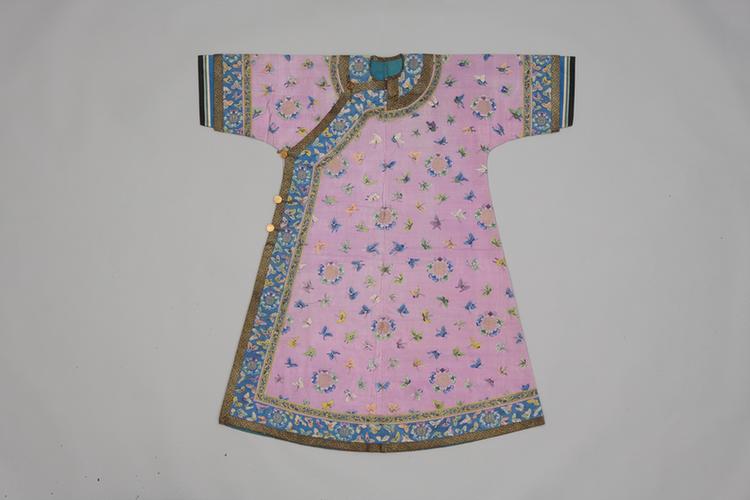 浅雪青色缂金万字地双喜字纹棉衬衣