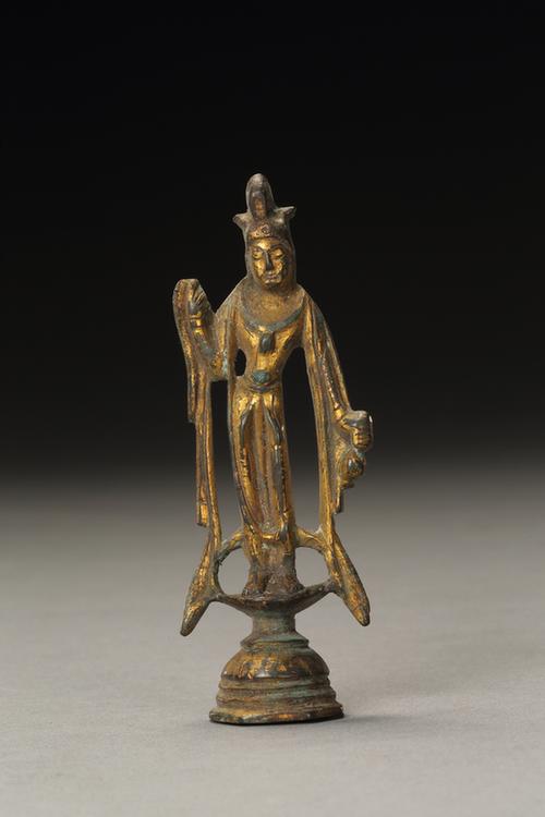 铜鎏金观世音菩萨立像