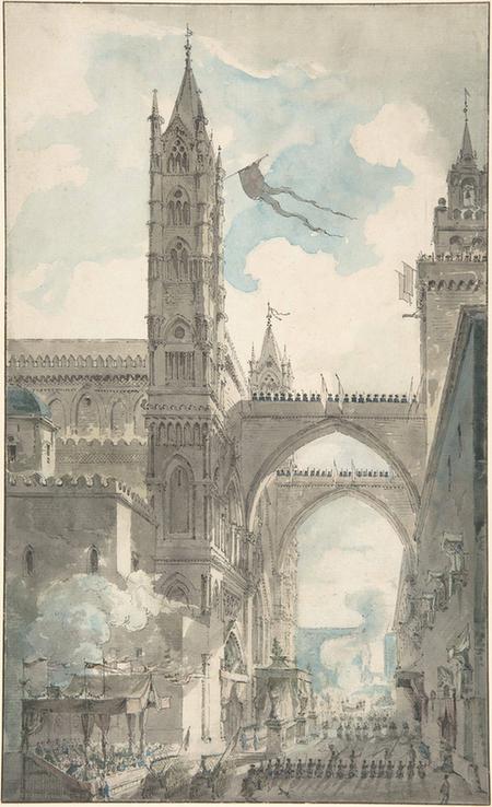 Louis Jean Desprez--View of the Portal and Principal Entrance