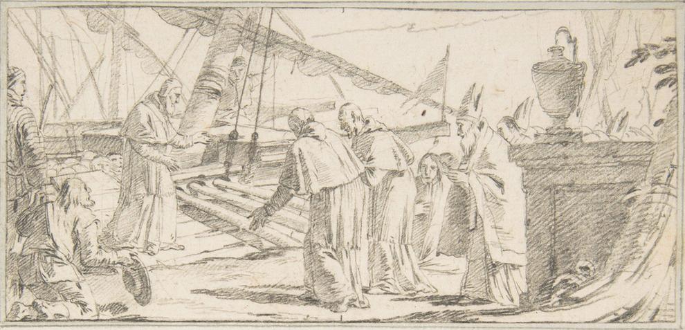 Giovanni Battista Tiepolo--Illustration for a Book Bishops and Monks Being Received