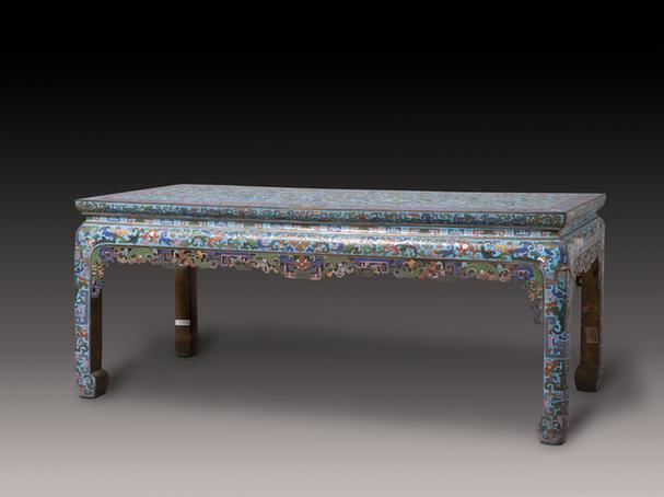 掐丝珐琅宝相花纹长方炕几