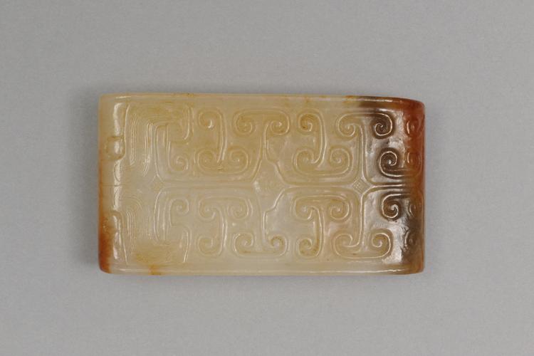 白玉勾云兽面璏