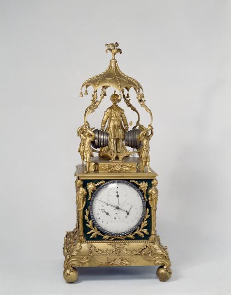 铜镀金乐箱上亭式人打乐钟