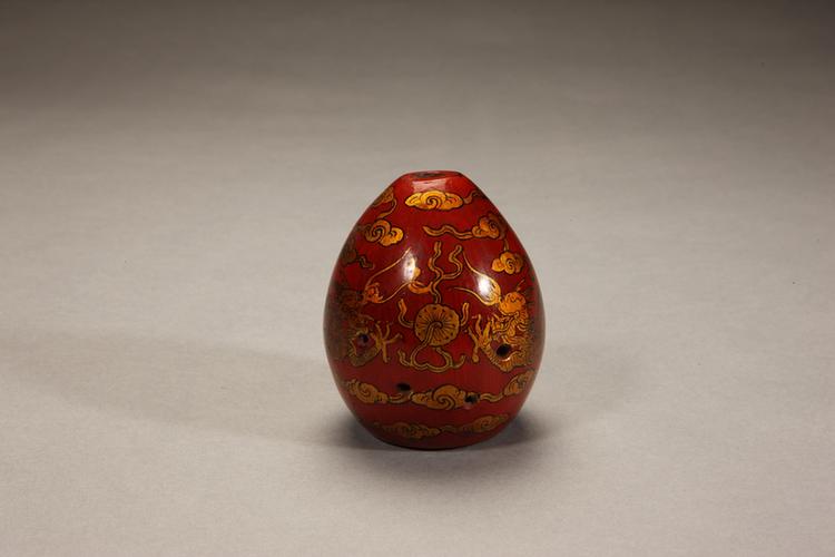 红漆彩画云龙纹中和韶乐埙